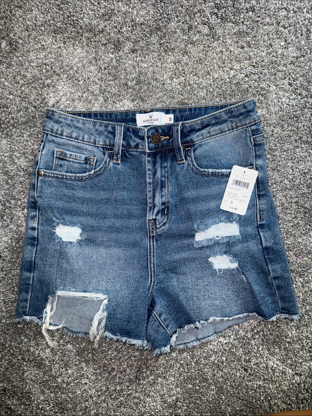 Windsor Medium Wash Distressed Denim Shorts